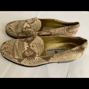 Saks Fifth Avenue Snakeskin Loafers